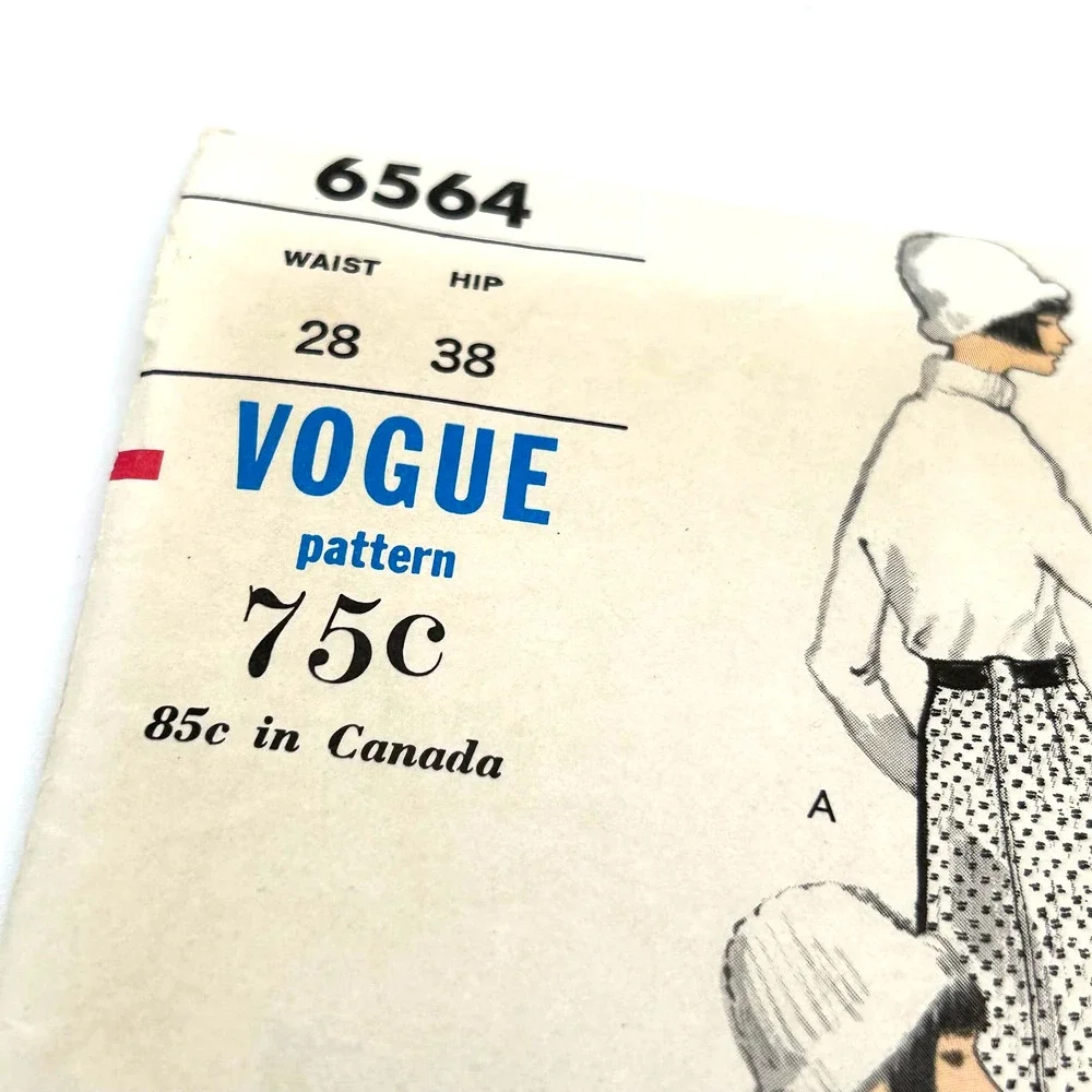 Vogue Vintage 1960's Pattern‎ #6564 Women's Skirt Wasit 28